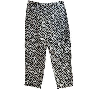 Vintage Vision Apparel Straight Satin Pants Womens Size 8 Tan Black Geometric